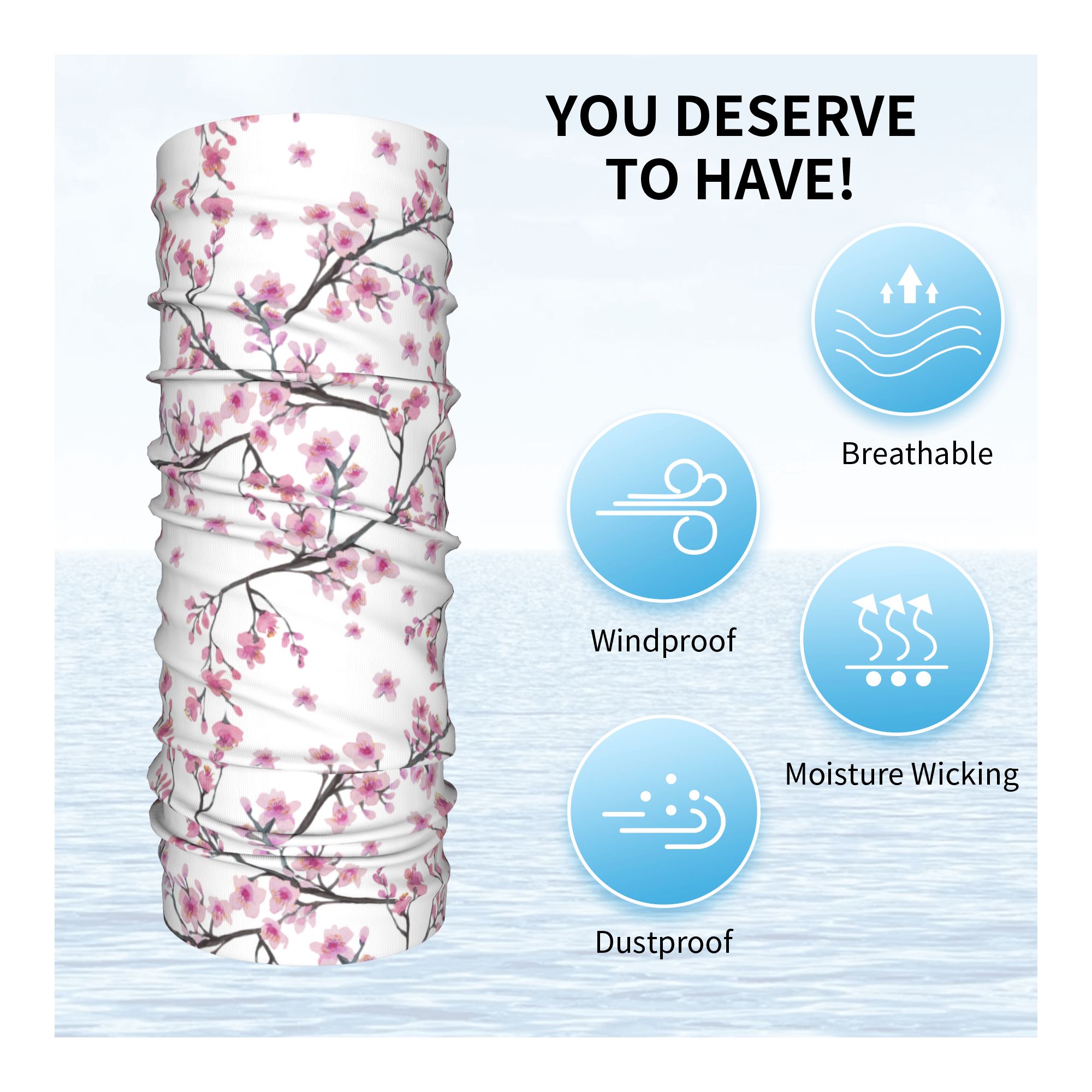 Japan Sakura Cherry Blossoms w - Neck Gaiter Face Cover recension och pris