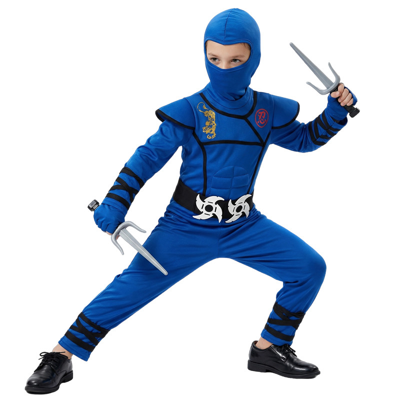 Black and Blue Ninja Costume f - Black Face Mask Pack recension och pris