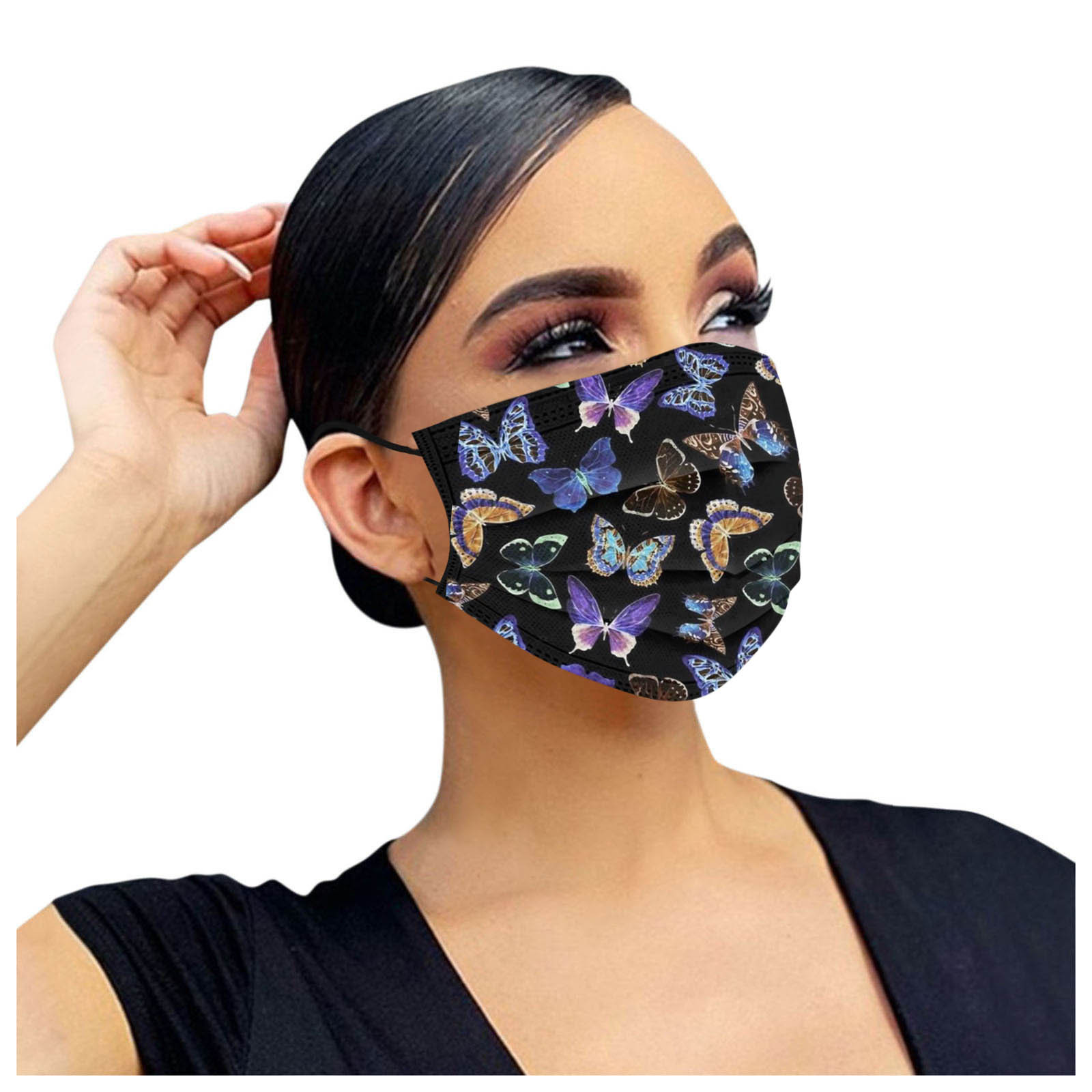 Adults Butterfl Mask Protectio - Black Face Mask Pack recension och pris