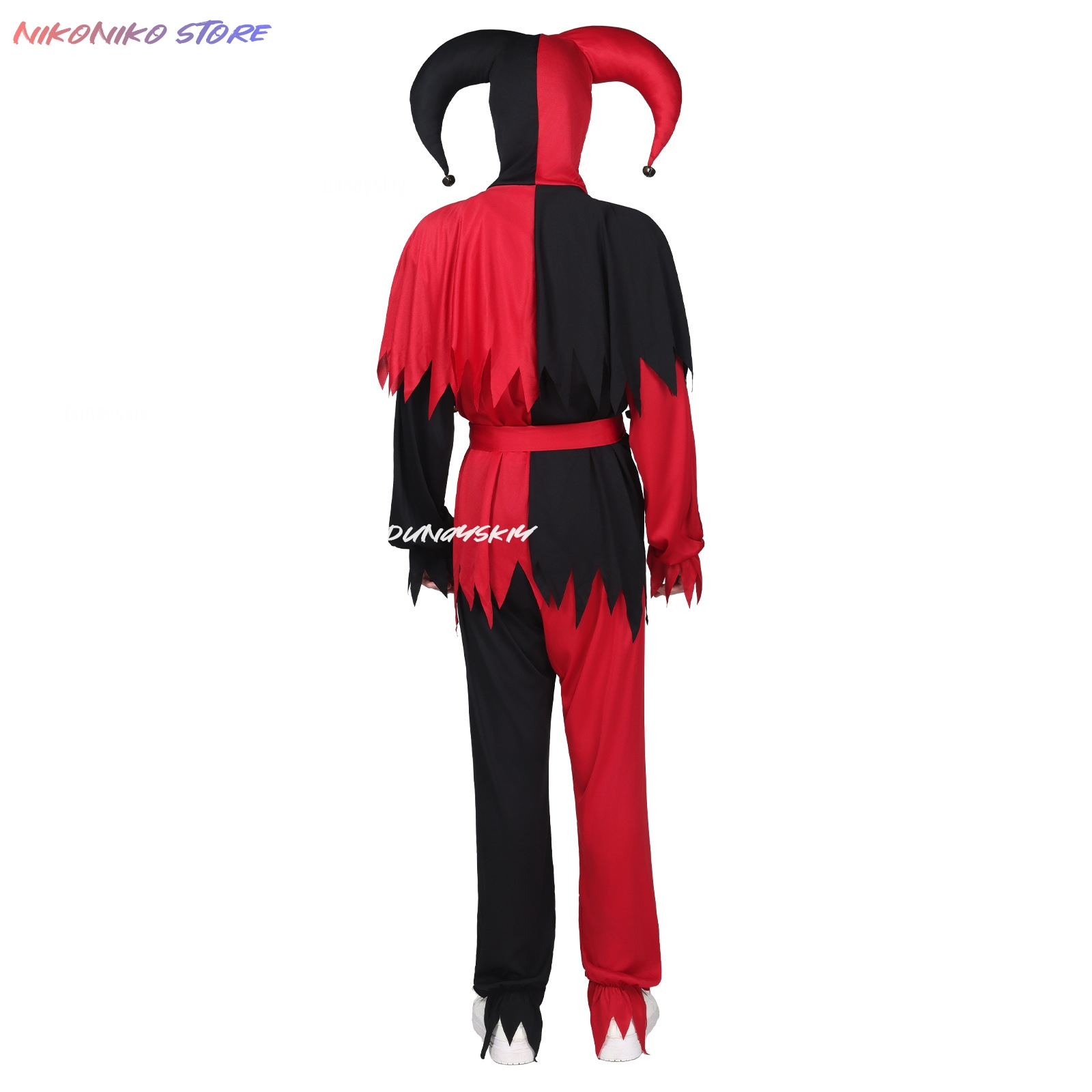 Red Black Jagged Jester Outfit - Black Face Mask Pack recension och pris