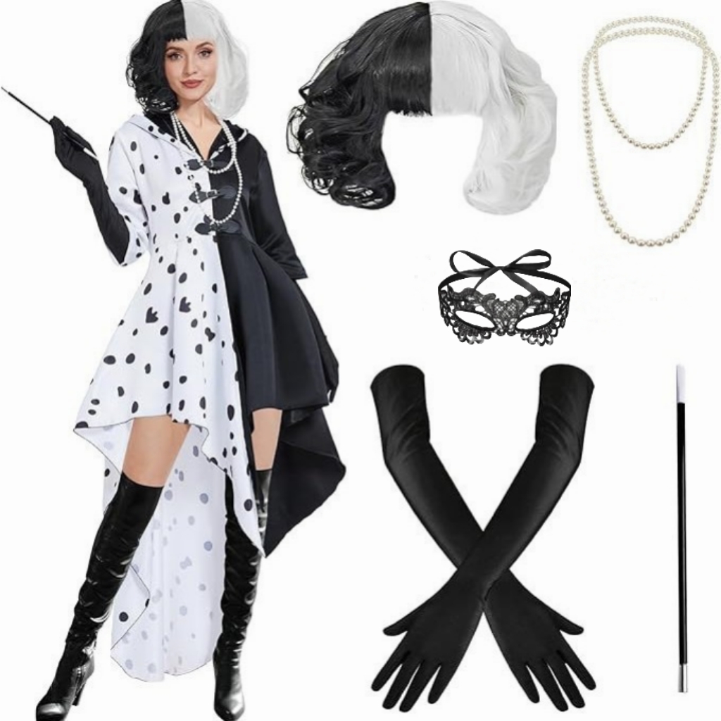 Women Inspired Cruella Cosplay - Black Face Mask Pack recension och pris
