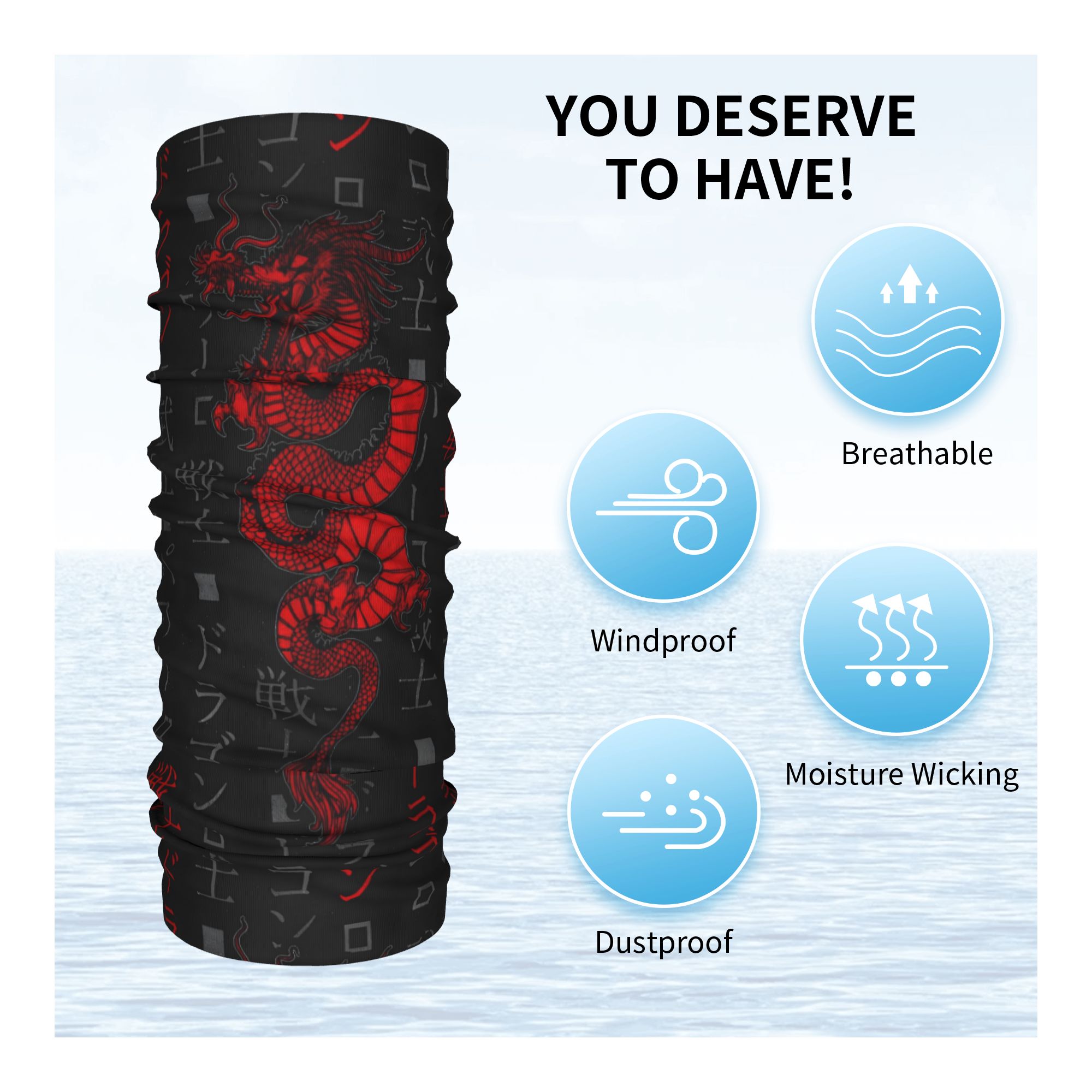 Red Dragon Animal Bandana Neck - Neck Gaiter Face Cover recension och pris