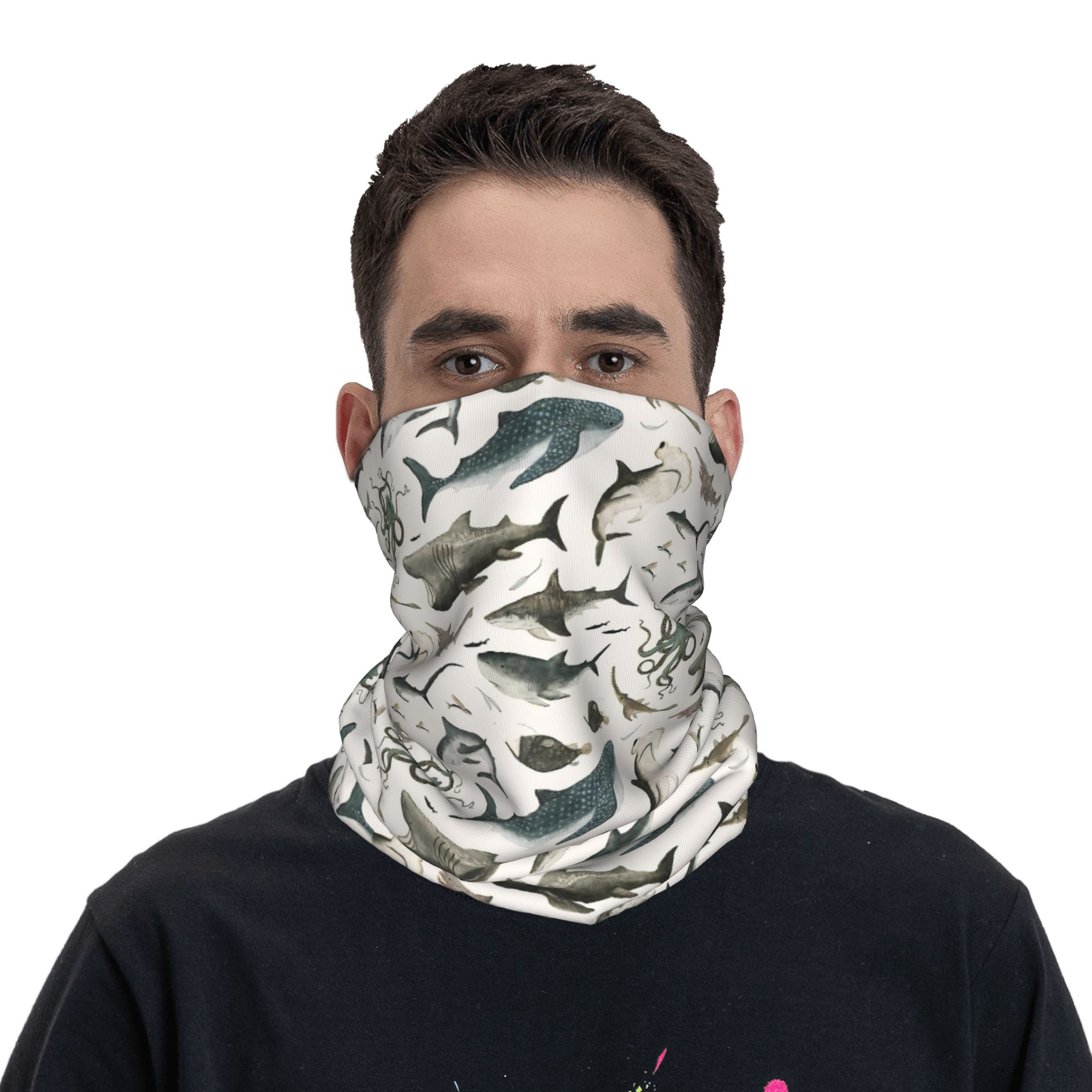 Shark Ocean Animal Sharks Band - Neck Gaiter Face Cover recension och pris